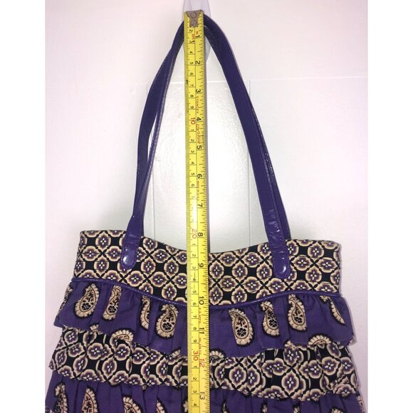 Vera Bradley Paisley Ruffled Purple Purse Shoulder Bag Simply Violet CHA CHA - Picture 14 of 16